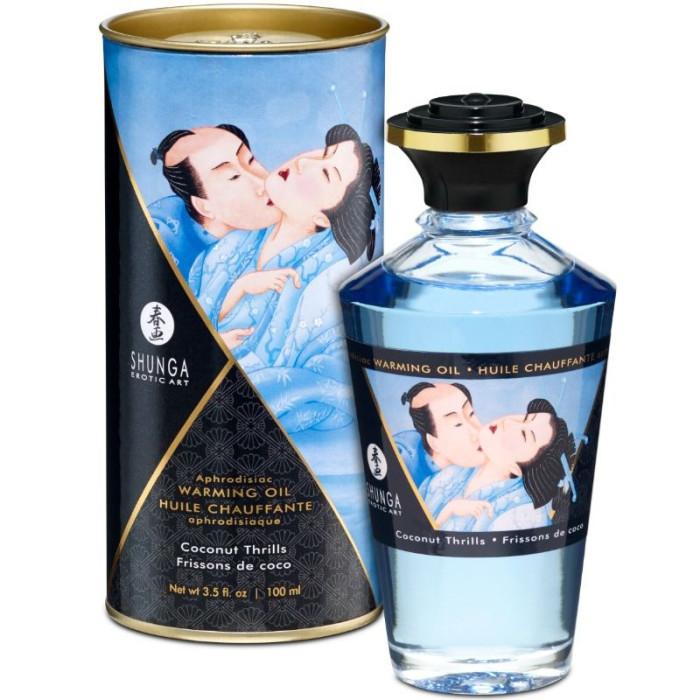 Obsenza - Coconut Flavor Heat Effect Sensual Massage Oil by Shunga - 100ml - Image 1