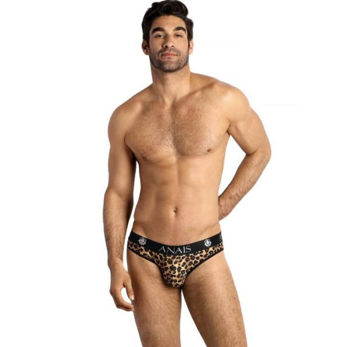 Obsenza - Anais Men Mercury Slip S - Sexy Microfiber Briefs with Animal Print - Black - Image 1