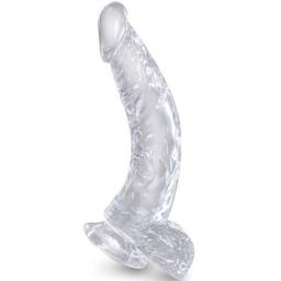Obsenza - Pénis Courbe Réaliste Transparent avec Boules 16. - Image 1