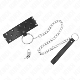 Obsenza - Collana con Guinzaglio Regolabile 65 cm con Borchie in Argento KINK - Image 1