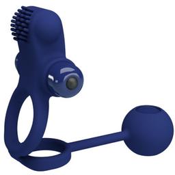 Obsenza - Remington Anel Vibrador Duplo com Plug para Estímulo Completo - Azul - Image 1