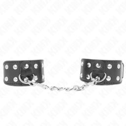 Obsenza - Bracelets BDSM avec Double Ligne de Clous Réglables Noir - Noir - Image 1