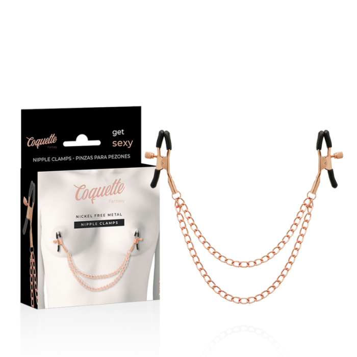 Obsenza - Coquette Chic Desire Metall-Nippelclips mit Kette für BDSM und Stimulation - Image 1
