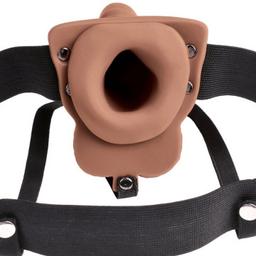 Obsenza - Arnês ajustável pênis realista com testículos recarregável e vibrador 15 cm - Image 1