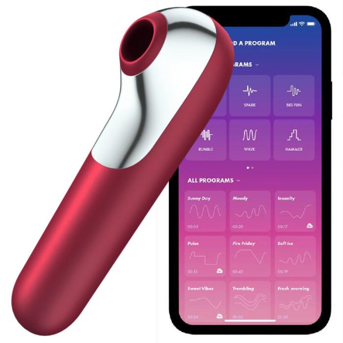 Obsenza - Vibrador Dual Love com Succionador e Ar Pulsado - Satisfyer - Vermelho - Image 1