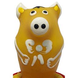 Obsenza - Preservativo decorativo pintado a mano cerdo sentado amarillo - Image 1