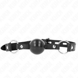 Obsenza - Mordaza de Bola de 4 cm TPE Negro para Control y Silencio en BDSM - Negro - Image 1