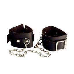 Obsenza - Manchettes de Bondage Débutants en Cuir avec Chaîne Métallique - Image 1