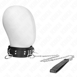 Obsenza - KINK 3-Ring-Sklaverei-Halskette mit Band 80 cm – Kontrolle und Stil - Schwarz - Image 1