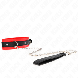 Obsenza - KINK Basismodell Halsband mit Leine 65 cm – Kontrolle &amp; Eleganz - Rot - Image 1
