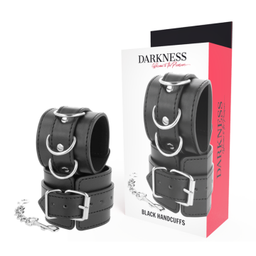 Obsenza - Algemas Pretas de Couro PVC Ajustáveis para BDSM e Fetiche - Preto - Image 1