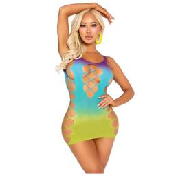 Obsenza - Elegant Seamless Mini Dress with Openings Ocean by Leg Avenue - OS - Image 1