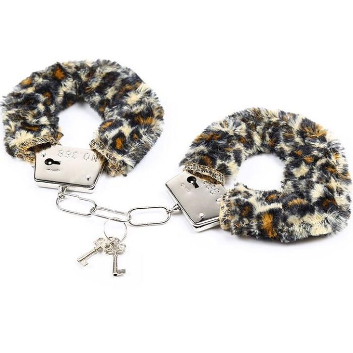 Obsenza - Esposas de Metal con Pelitos y Patrón de Tigre para Fetish - Image 1