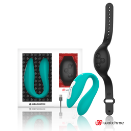 Obsenza - Vibrador Dual Tecnología WatchMe AquaMarina / Jet Black Experimenta nuevas sensaciones con el vibrador WEARWATCH DUAL, un juguete de bienestar sexual diseñado para parejas y uso en solitario. - Image 1