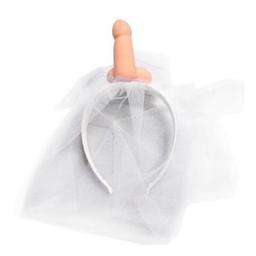 Obsenza - Voile de Mariée Sexy avec Pénis pour Enterrement de Vie de Jeune Fille - Blanc - Image 1