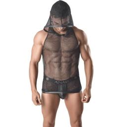 Obsenza - ANAIS Men Ares Hooded T-Shirt XXXL – Sexy Mesh-Design Top for Bold Looks - 3XL - Image 1