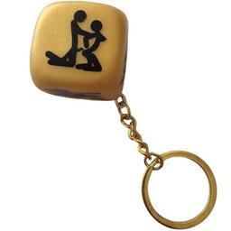 Obsenza - Chaveiro Dado Dourado com Poses para Aventuras Íntimas - Dourado - Image 1