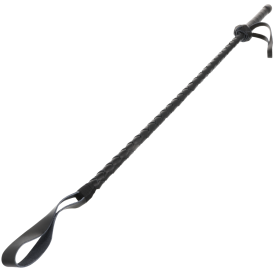 Obsenza - Fouet BDSM en Cuir Noir 60cm - Cravache Fétichiste Elegante - Image 1