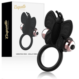 Obsenza - Anillo Vibrador Butterfly con Estimulador de Clítoris – COQUETTE CHIC DESIRE - Negro - Image 1