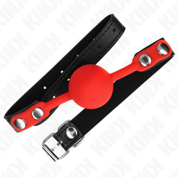 Obsenza - Palla in Silicone Rosso 4 cm Gag 60 x 2 cm per BDSM e Sottomissione - Rosso - Image 1