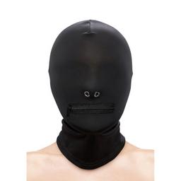 Obsenza - Black Nylon Zippered Mouth Hood for Fetish &amp; BDSM Play - Image 1