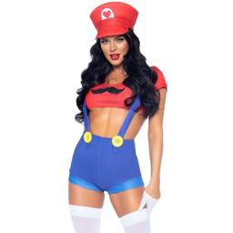 Obsenza - Leg Avenue Sexy Mario Bros Kostüm für Erwachsene - Blau - Image 1
