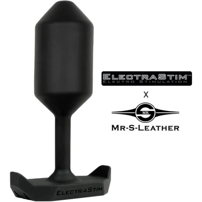Obsenza - Electrostim Silicone Anal Plug with Steel Core by Mr. - Black - Image 1
