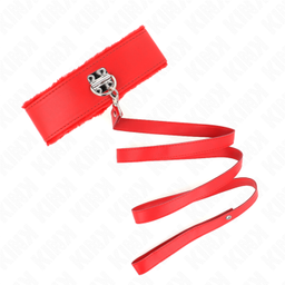 Obsenza - Coleira com Trela Ajustável 116 cm com Pregos Prata Modelo 4 Vermelho - Vermelho - Image 1