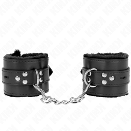 Obsenza - Muñequeras forradas con agujeros cuadrados y correa ajustable KINK - Negro - Image 1