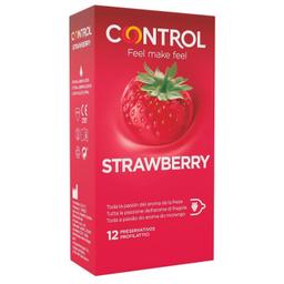 Obsenza - Control Adapta Strawberry Condoms – 12 Units for Natural Pleasure - Image 1