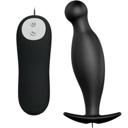 Obsenza - Pretty Love Silicone Anal Plug with 12 Vibration Modes and Remote Control - Black - Image 1