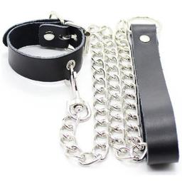 Obsenza - Collier Pénis en Cuir avec Chaîne Métallique pour Fetish et BDSM - Image 1