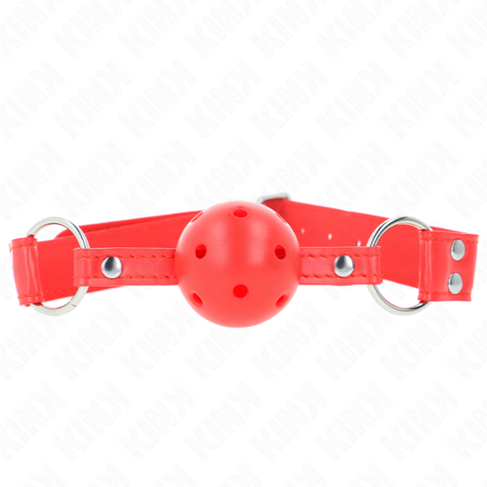 Obsenza - Ball Gag Completo Rosso Cavo Duro 62x2 cm KINK - Rosso - Image 1