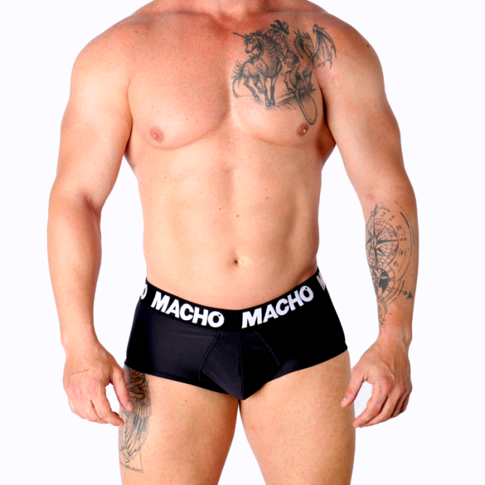 Obsenza - Macho Underwear Black Macho Slip mit Vergrößerungs-Cup für Herren - Schwarz - Image 1