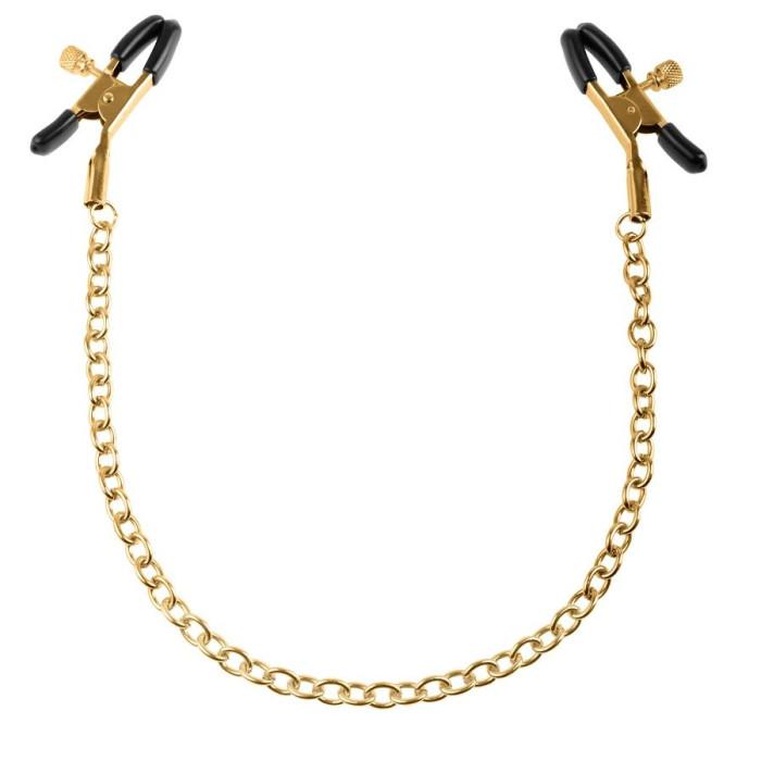 Obsenza - Fetish Fantasy Gold Adjustable Nipple Clamps for Pleasure - Image 1