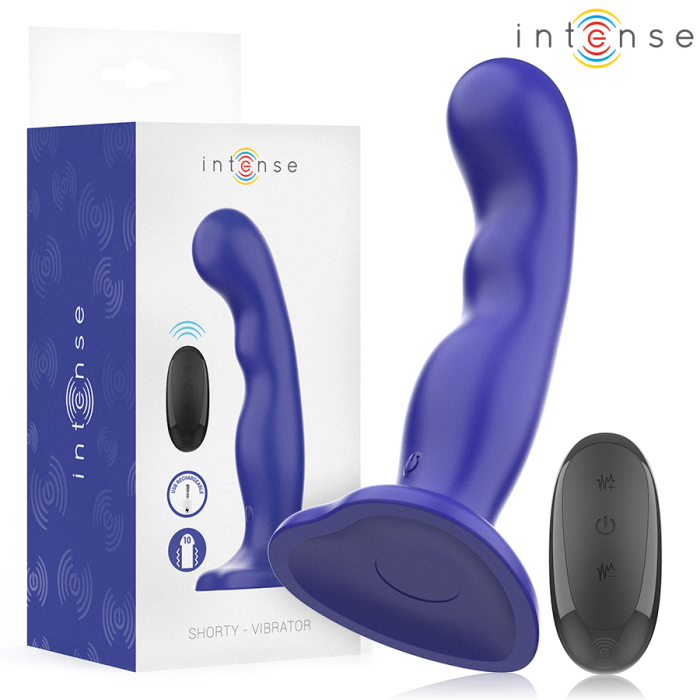 Obsenza - INTENSE Shorty Vibrator mit Saugnapf und Fernbedienung für intensive Stimulation - Blau - Image 1
