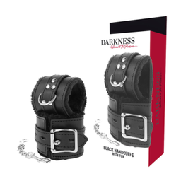 Obsenza - Esposas BDSM Forradas en Negro con Cadenas y Hebillas Ajustables - Negro - Image 1