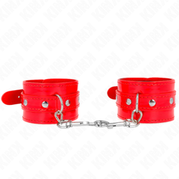 Obsenza - Punhos de Mão Brilhantes Vermelhos Ajustáveis 23-33 cm - KINK - Vermelho - Image 1