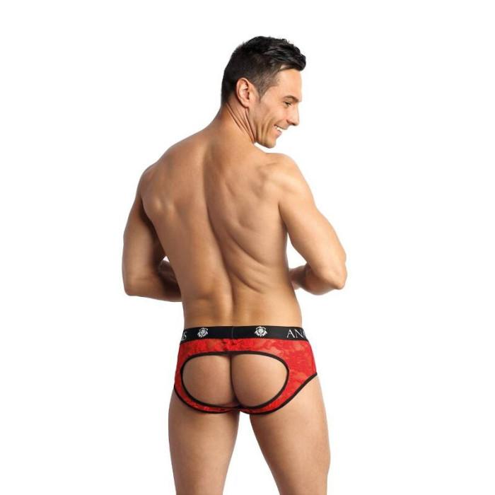 Obsenza - Brave Jock Bikini S by ANAIS Men - Seductive Open-Back Lace Lingerie - Red - Image 1