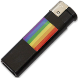Obsenza - Isqueiro Recarregável Preto com Bandeira LGBT Pride - Image 1
