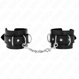Obsenza - Poignets Ajustables KINK Noir 17,5-25 cm x 6 cm pour BDSM et Well-being - Noir - Image 1