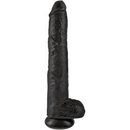 Obsenza - Realistischer King Cock Penis mit Eiern 30,5 cm Schwarz - Schwarz - Image 1