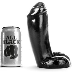 Obsenza - Gode Réaliste 18 cm avec Testicules - ALL BLACK - Noir - Image 1