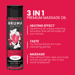 Obsenza - Huile de Massage Premium Effet Chaleur Saveur Fraise 3 en 1 - Image 1
