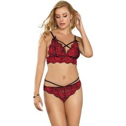 Obsenza - Conjunto Sedutor de Renda e Bordados Sublime com Top e Calça - Preto - Image 1