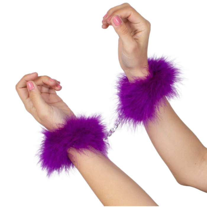 Obsenza - Seductive Marabou Handcuffs for Playful Fantasies - Image 1