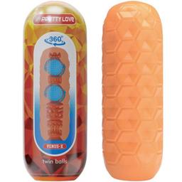 Obsenza - Masturbatore Maschile a Gemelle Arancione di Pretty Love per Piacere Intenso - Arancia - Image 1