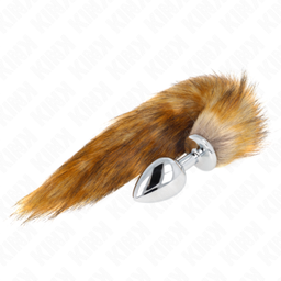 Obsenza - Plug Anal Taille L avec Queue Synthétique 40 cm Marron – Plaisir et Fantaisie - Image 1