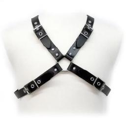 Obsenza - Arnês de Couro Ajustável para Práticas BDSM Masculinas - OS - Image 1