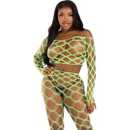 Obsenza - Top &amp; Leggings Hardcore Verde da Leg Avenue para um Look Sedutor e Provocante - OS - Image 1